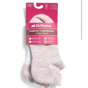 Women's Compression Ankle Socks - Pink and White